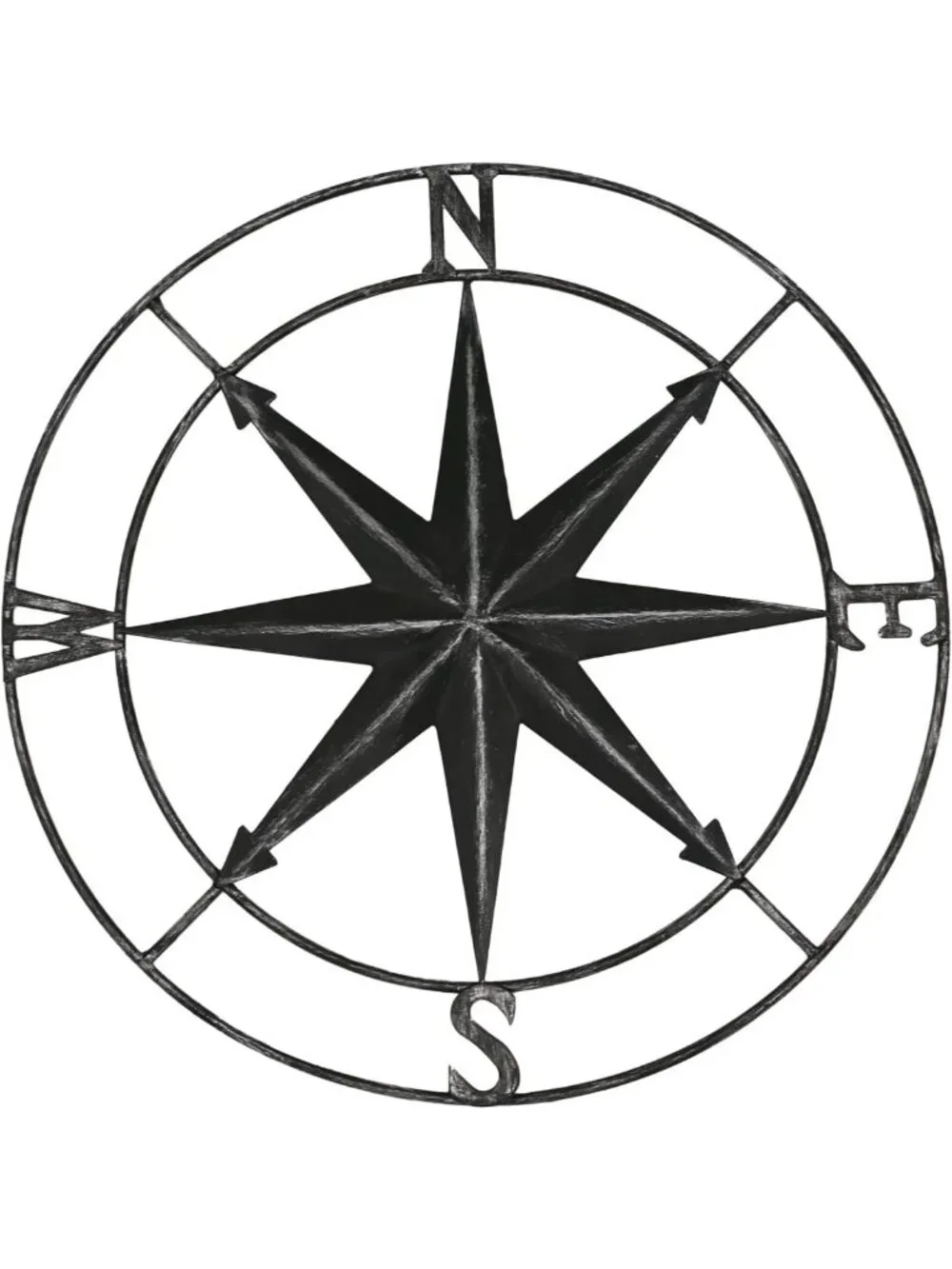 Round Metal Compass Wall Art - 11